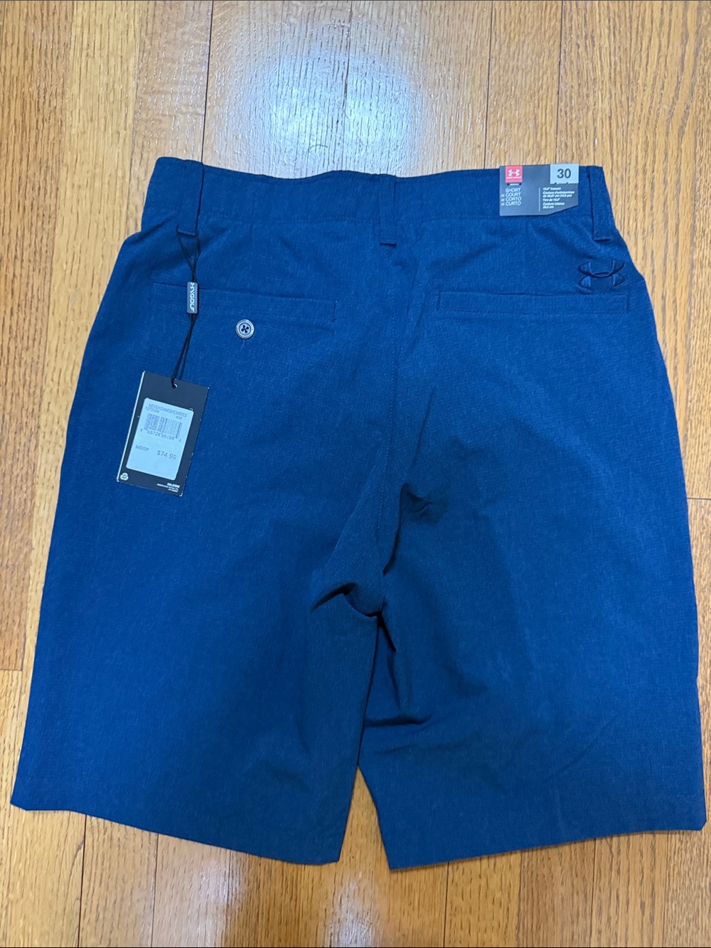 Under Armour Men's Navy Flat-Front Performance Shorts